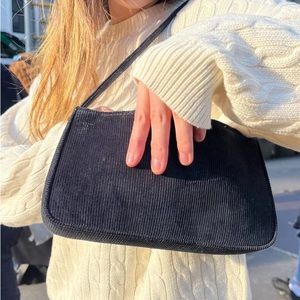 Brandy Melville Black Corduroy Shoulder Bag